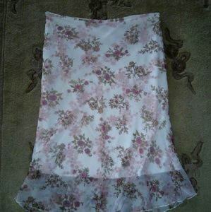 COPY - Tabloid pink white flower long skirt large